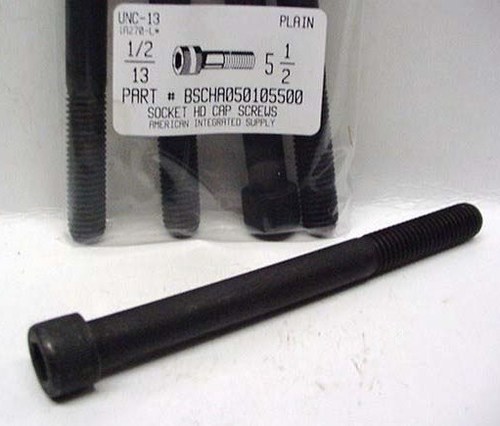 1/2-13X5-1/2 SOCKET HEAD CAP SCREW ALLOY STEEL BLACK