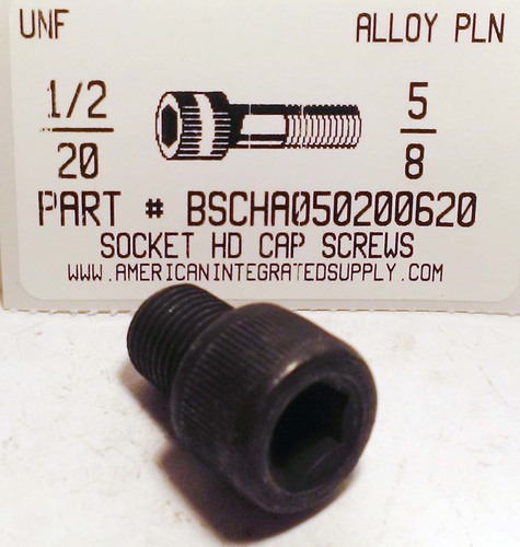 1/2-20X5/8 SOCKET HEAD CAP SCREW ALLOY STEEL BLACK