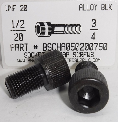 1/2-20X3/4 SOCKET HEAD CAP SCREW ALLOY STEEL BLACK