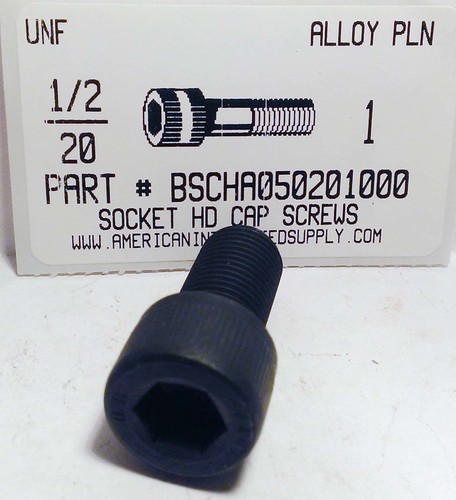 1/2-20X1 SOCKET HEAD CAP SCREW ALLOY STEEL BLACK