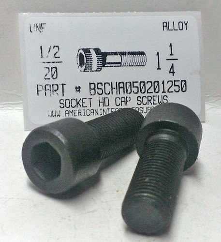 1/2-20X1-1/4 SOCKET HEAD CAP SCREW ALLOY STEEL BLACK