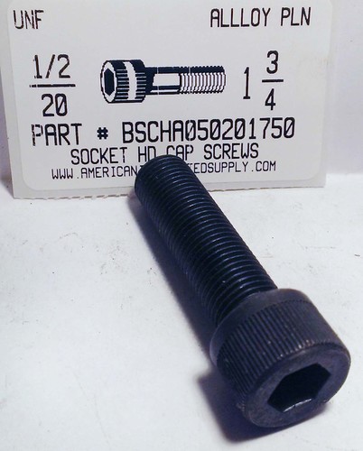 1/2-20X1-3/4 SOCKET HEAD CAP SCREW ALLOY STEEL BLACK