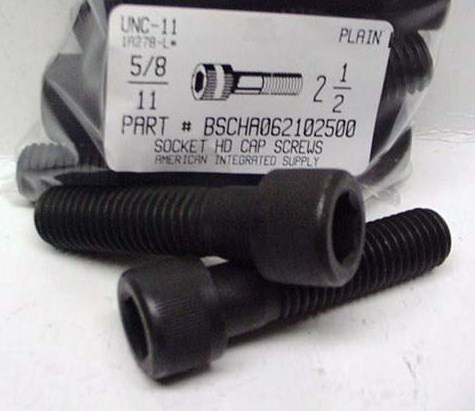 5/8-11X2-1/2 SOCKET HEAD CAP SCREW ALLOY STEEL BLACK