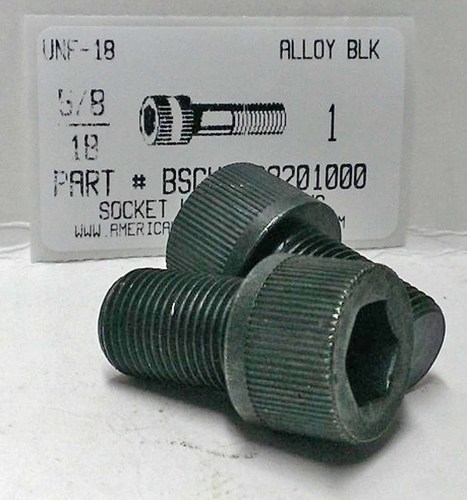 5/8-18X1 SOCKET HEAD CAP SCREW ALLOY STEEL BLACK