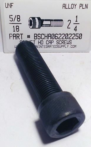 5/8-18X2-1/4 SOCKET HEAD CAP SCREW ALLOY STEEL BLACK