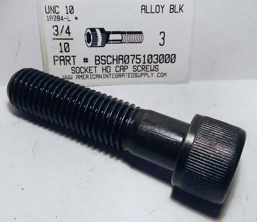 3/4-10X3 SOCKET HEAD CAP SCREW ALLOY STEEL BLACK