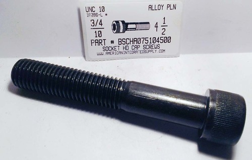 3/4-10X4-1/2 SOCKET HEAD CAP SCREW ALLOY STEEL BLACK