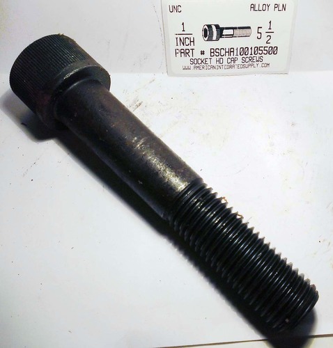 1-8X5-1/2 SOCKET HEAD CAP SCREW ALLOY STEEL BLACK