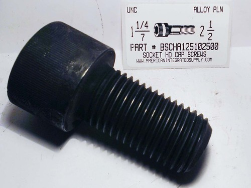 1-1/4-7X2-1/2 SOCKET HEAD CAP SCREW ALLOY STEEL BLACK