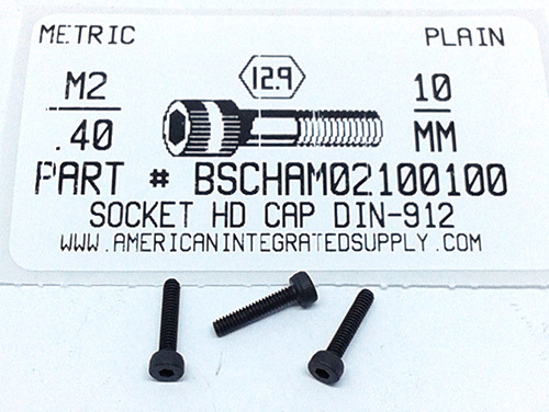 M2-.40X10mm SOCKET HEAD CAP SCREW 12.9 STEEL BLACK D912