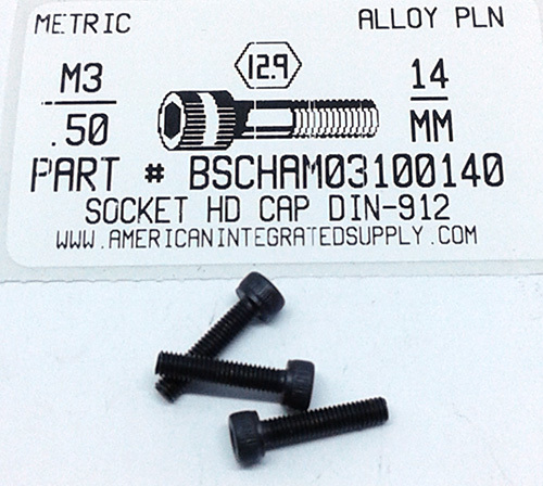 M3-.50X14mm SOCKET HEAD CAP SCREW 12.9 STEEL BLACK D912