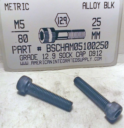 M5-.80X25mm SOCKET HEAD CAP SCREW 12.9 STEEL BLACK D912