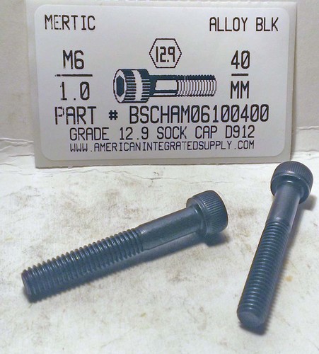 M6-1.00X40mm SOCKET HEAD CAP SCREW 12.9 STEEL BLACK D912