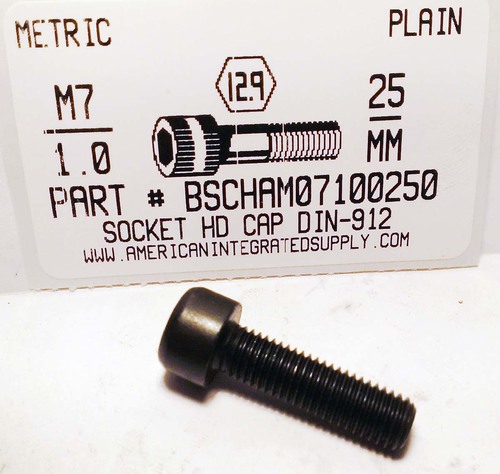 M8-1.25X25mm SOCKET HEAD CAP SCREW 12.9 STEEL BLACK D912