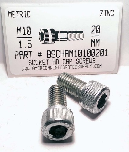 M10-1.50X20mm SOCKET HEAD CAP SCREW 12.9 STEEL ZINC D912