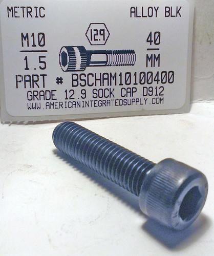 M10-1.50X40mm SOCKET HEAD CAP SCREW 12.9 STEEL BLACK D912