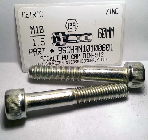 M10-1.50X60mm SOCKET HEAD CAP SCREW 12.9 STEEL ZINC D912