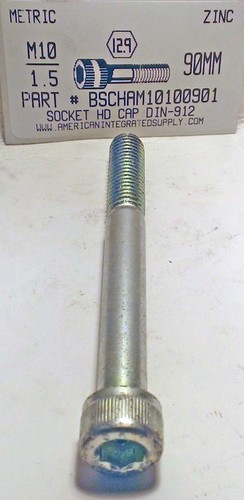 M10-1.50X90mm SOCKET HEAD CAP SCREW 12.9 STEEL ZINC D912