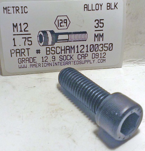 M12-1.75X35mm SOCKET HEAD CAP SCREW 12.9 STEEL BLACK D912