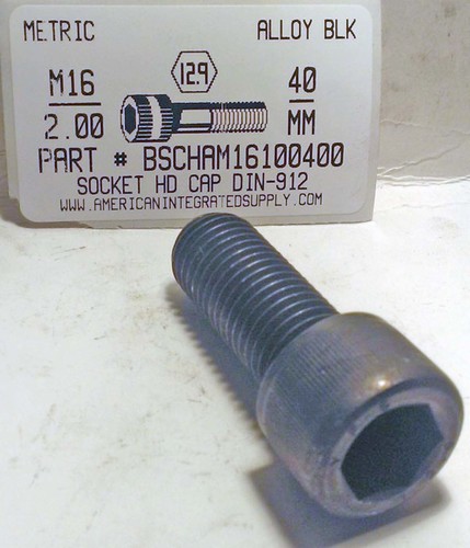 M16-2.00X40mm SOCKET HEAD CAP SCREW 12.9 STEEL BLACK D912