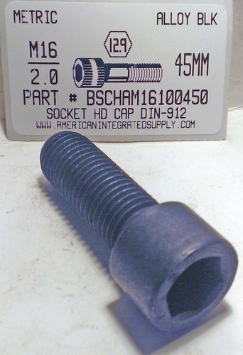 M16-2.00X45mm SOCKET HEAD CAP SCREW 12.9 STEEL BLACK D912