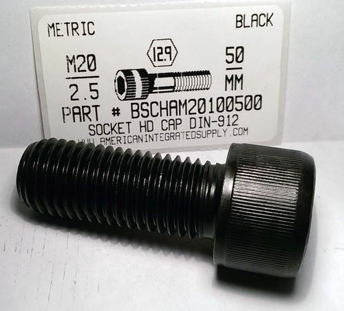 M20-2.50X50mm SOCKET HEAD CAP SCREW 12.9 STEEL BLACK D912