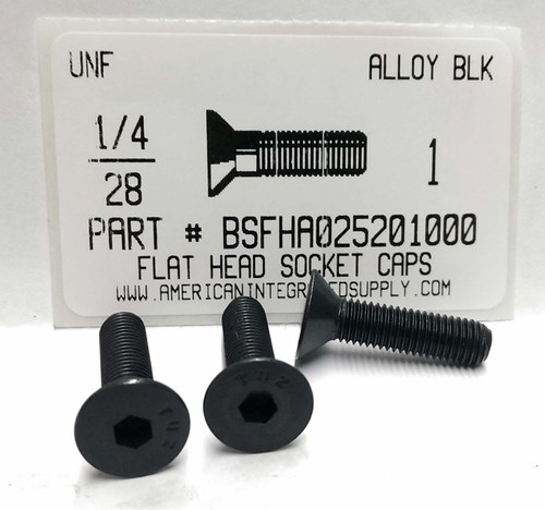 1/4-28X1 FLAT HEAD SOCKET CAP SCREW ALLOY STEEL BLACK