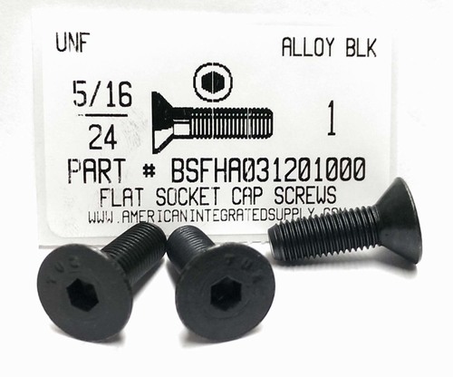 5/16-24X1 FLAT HEAD SOCKET CAP SCREW ALLOY STEEL BLACK