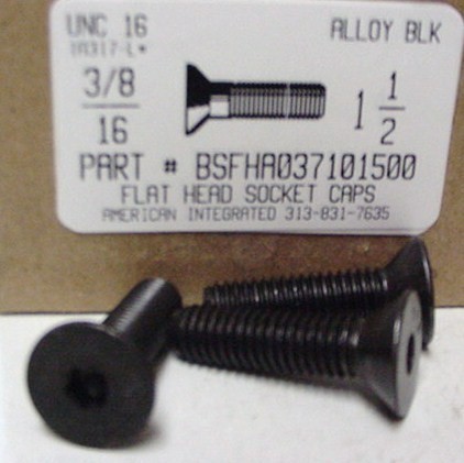 3/8-16X1-1/2 FLAT HEAD SOCKET CAP SCREW ALLOY STEEL BLACK