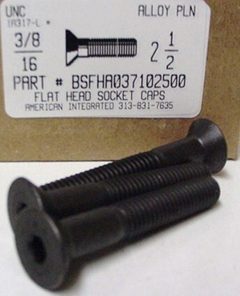 3/8-16X2-1/2 FLAT HEAD SOCKET CAP SCREW ALLOY STEEL BLACK