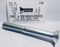 7/16-14X3-1/2 FLAT HEAD SOCKET CAP SCREW ALLOY STEEL ZINC PLATED (DISCONTINUED)