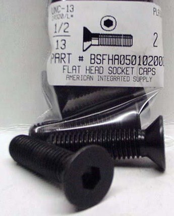 1/2-13X2 FLAT HEAD SOCKET CAP SCREW ALLOY STEEL BLACK