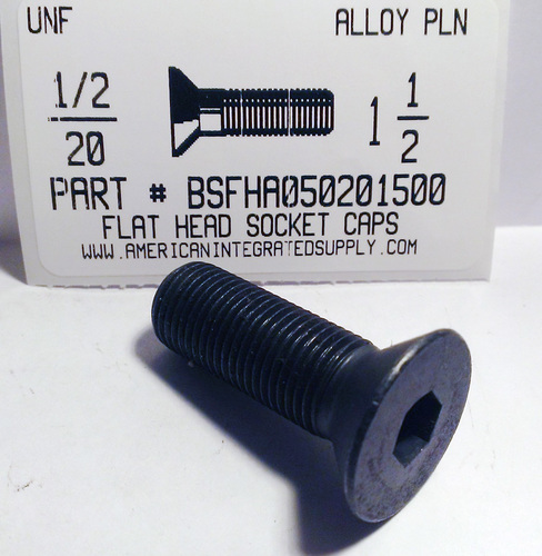 1/2-20X1-1/2 FLAT HEAD SOCKET CAP SCREW ALLOY STEEL BLACK