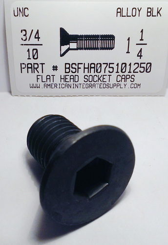 3/4-10X1-1/4 FLAT HEAD SOCKET CAP SCREW ALLOY STEEL BLACK