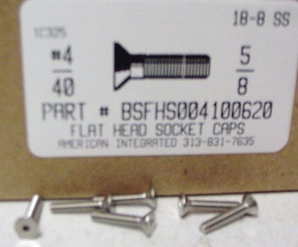 #4-40X5/8 FLAT HEAD SOCKET CAP SCREW 18-8 STAINLESS STEEL