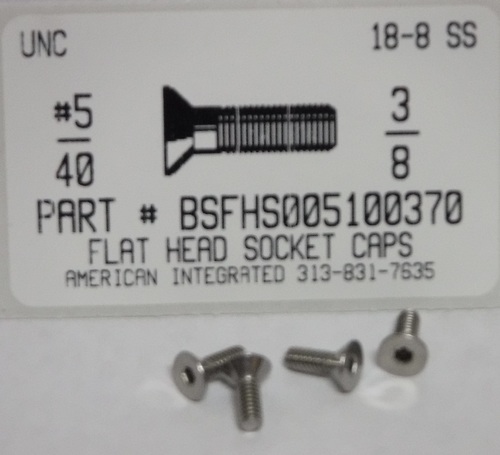 #5-40X3/8 FLAT HEAD SOCKET CAP SCREW 18-8 STAINLESS STEEL