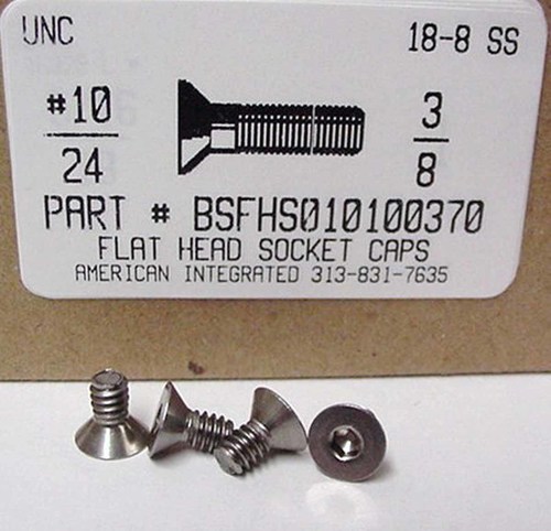 #10-24X3/8 FLAT HEAD SOCKET CAP SCREW 18-8 STAINLESS STEEL