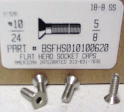 #10-24X5/8 FLAT HEAD SOCKET CAP SCREW 18-8 STAINLESS STEEL