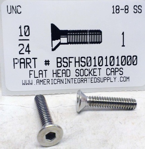 #10-24X1 FLAT HEAD SOCKET CAP SCREW 18-8 STAINLESS STEEL