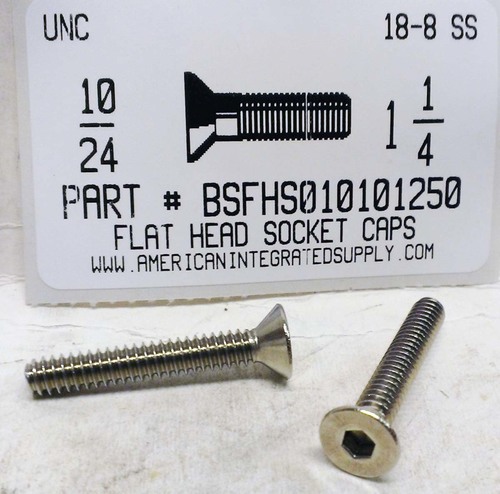 #10-24X1-1/4 FLAT HEAD SOCKET CAP SCREW 18-8 STAINLESS STEEL