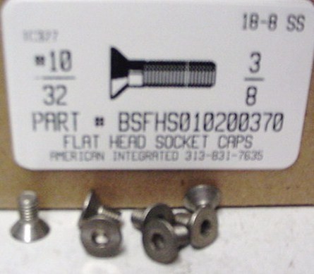 #10-32X3/8 FLAT HEAD SOCKET CAP SCREW 18-8 STAINLESS STEEL