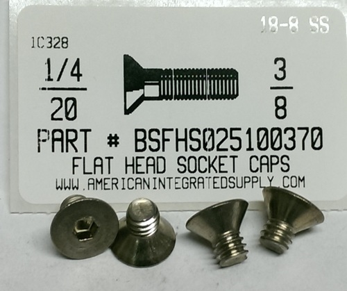 1/4-20X3/8 FLAT HEAD SOCKET CAP SCREW 18-8 STAINLESS STEEL