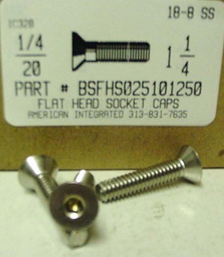 1/4-20X1-1/4 FLAT HEAD SOCKET CAP SCREW 18-8 STAINLESS STEEL