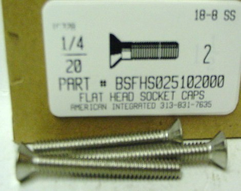 1/4-20X2 FLAT HEAD SOCKET CAP SCREW 18-8 STAINLESS STEEL