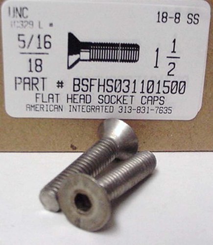 5/16-18X1-1/2 FLAT HEAD SOCKET CAP SCREW 18-8 STAINLESS STEEL