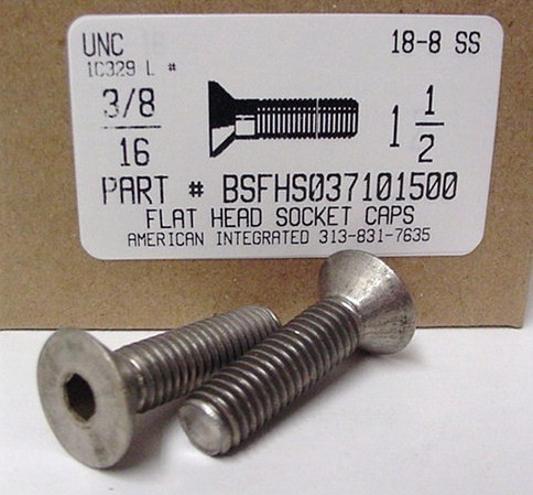 3/8-16X1-1/2 FLAT HEAD SOCKET CAP SCREW 18-8 STAINLESS STEEL