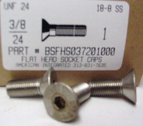 3/8-24X1 FLAT HEAD SOCKET CAP SCREW 18-8 STAINLESS STEEL