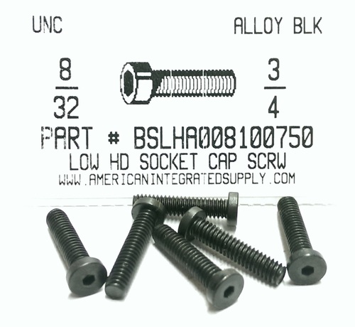 #8-32X3/4 LOW HEAD SOCKET CAP SCREW ALLOY STEEL PLAIN