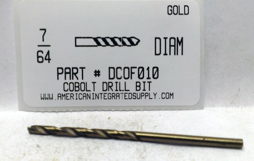 7/64 COBALT DRILL JOBBER LENGTH GOLD