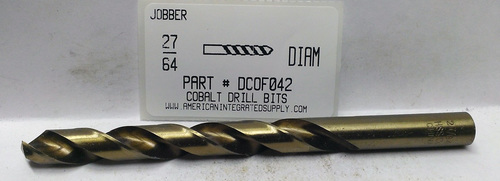 27/64 COBALT DRILL JOBBER LENGTH GOLD